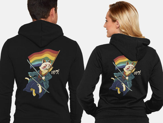 Katana Cat Rainbow Flag