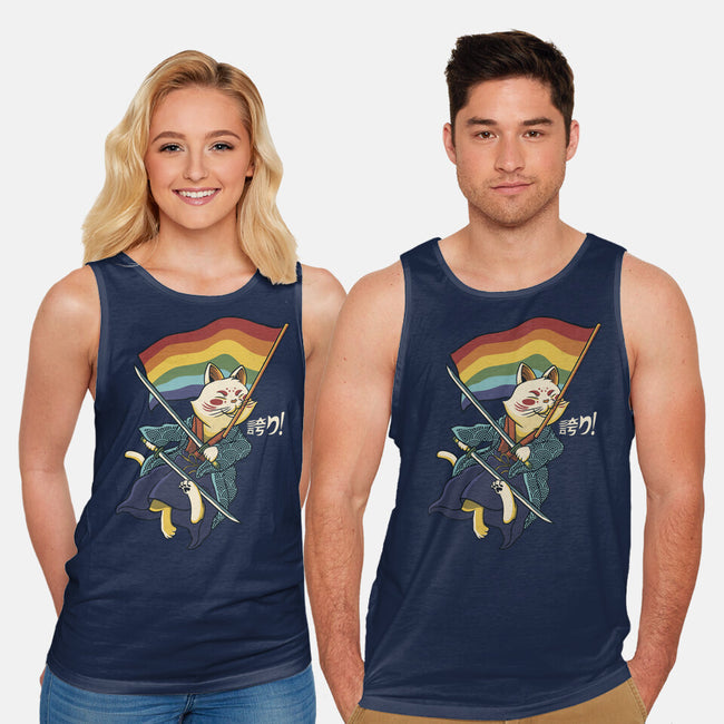 Katana Cat Rainbow Flag-Unisex-Basic-Tank-tobefonseca