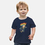 Katana Cat Rainbow Flag-Baby-Basic-Tee-tobefonseca