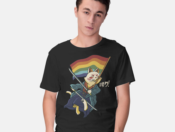 Katana Cat Rainbow Flag