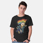 Katana Cat Rainbow Flag-Mens-Basic-Tee-tobefonseca