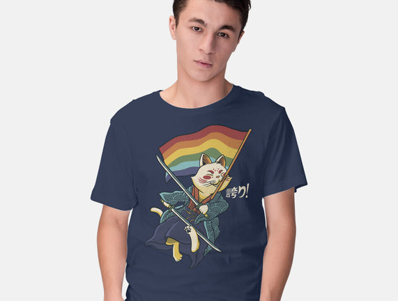 Katana Cat Rainbow Flag