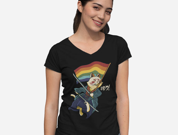 Katana Cat Rainbow Flag
