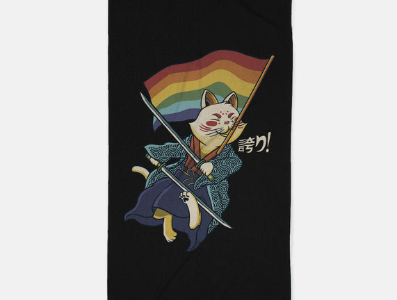 Katana Cat Rainbow Flag