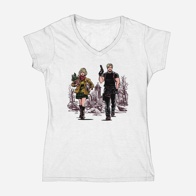 The Evil-Womens-V-Neck-Tee-zascanauta