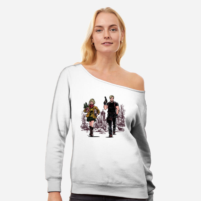The Evil-Womens-Off Shoulder-Sweatshirt-zascanauta