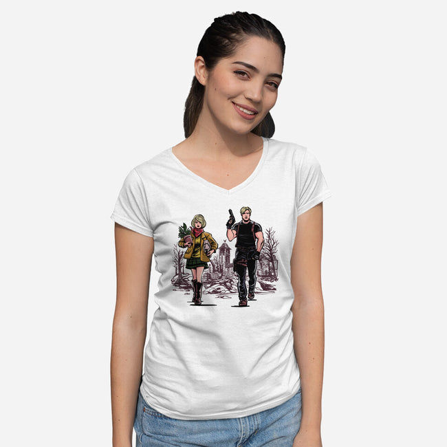 The Evil-Womens-V-Neck-Tee-zascanauta