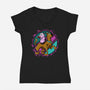 Scary Dogs-Womens-V-Neck-Tee-nickzzarto