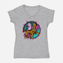 Scary Dogs-Womens-V-Neck-Tee-nickzzarto