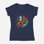 Scary Dogs-Womens-V-Neck-Tee-nickzzarto
