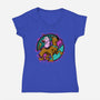 Scary Dogs-Womens-V-Neck-Tee-nickzzarto