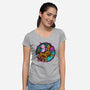 Scary Dogs-Womens-V-Neck-Tee-nickzzarto