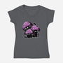 Mushroom Cats-Womens-V-Neck-Tee-xMorfina