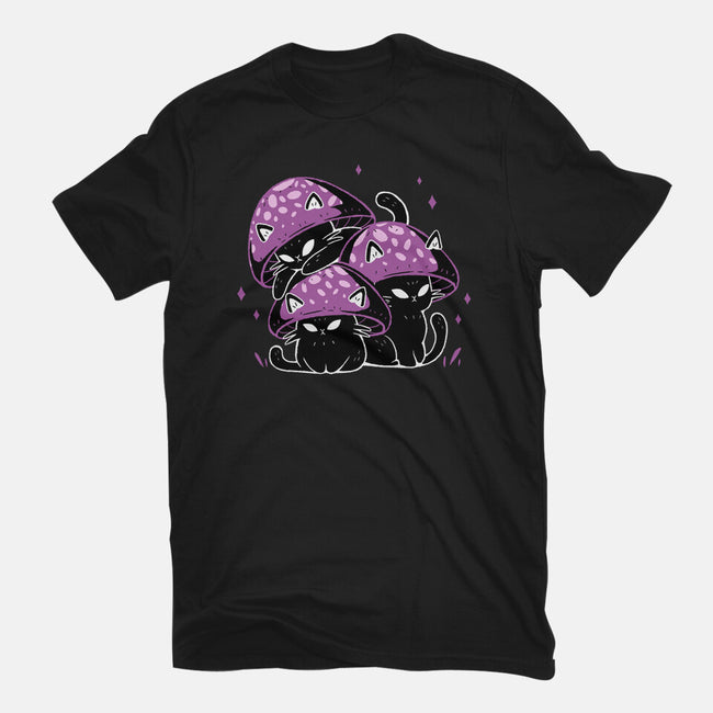 Mushroom Cats-Womens-Fitted-Tee-xMorfina
