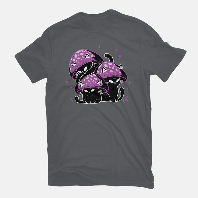 Mushroom Cats-Womens-Fitted-Tee-xMorfina