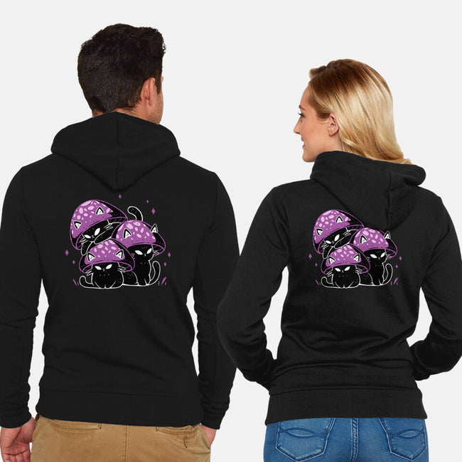 Mushroom Cats-Unisex-Zip-Up-Sweatshirt-xMorfina