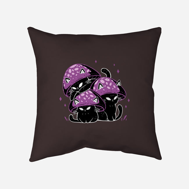 Mushroom Cats-None-Removable Cover w Insert-Throw Pillow-xMorfina