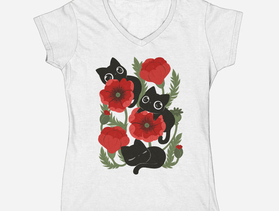 Poppies And Black Kitties