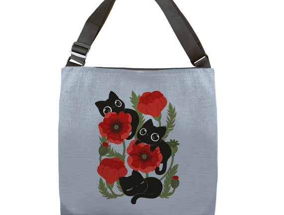 Poppies And Black Kitties