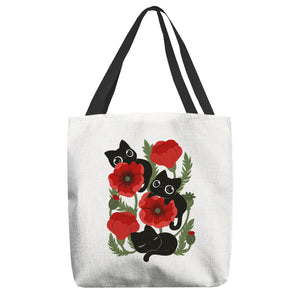 Poppies And Black Kitties