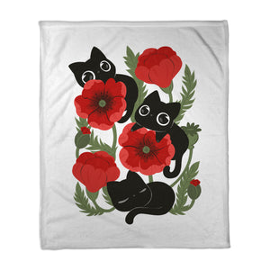 Poppies And Black Kitties