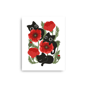 Poppies And Black Kitties