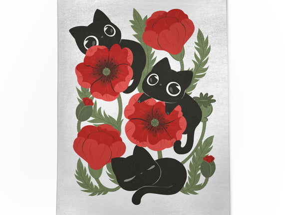 Poppies And Black Kitties