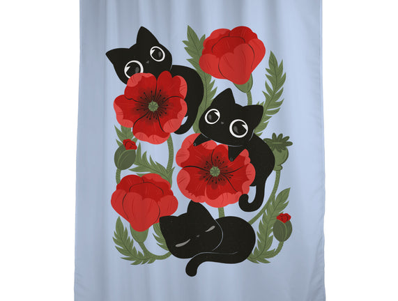 Poppies And Black Kitties