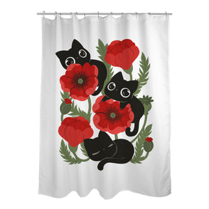 Poppies And Black Kitties