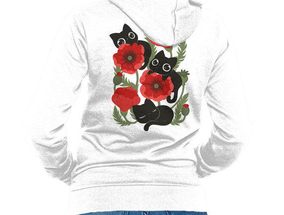 Poppies And Black Kitties