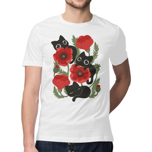 Poppies And Black Kitties