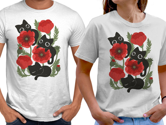 Poppies And Black Kitties