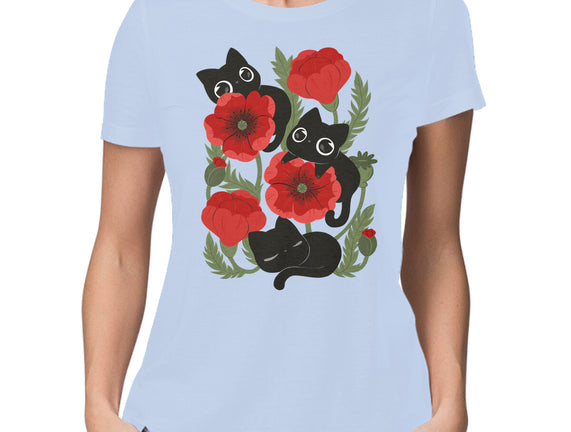 Poppies And Black Kitties