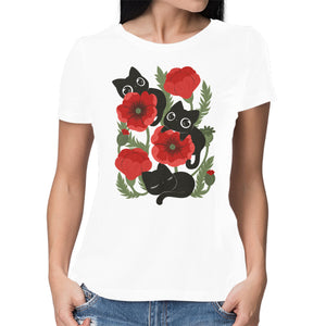 Poppies And Black Kitties