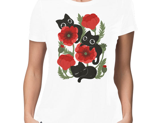 Poppies And Black Kitties