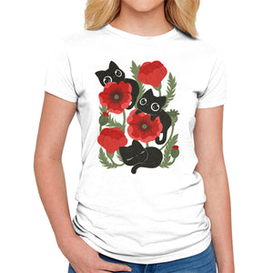 Poppies And Black Kitties
