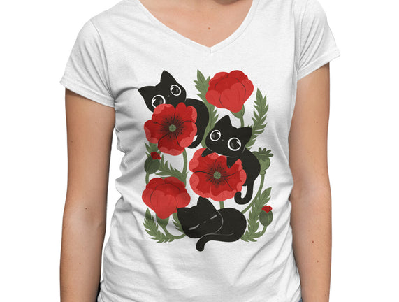 Poppies And Black Kitties