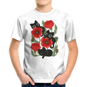 Poppies And Black Kitties