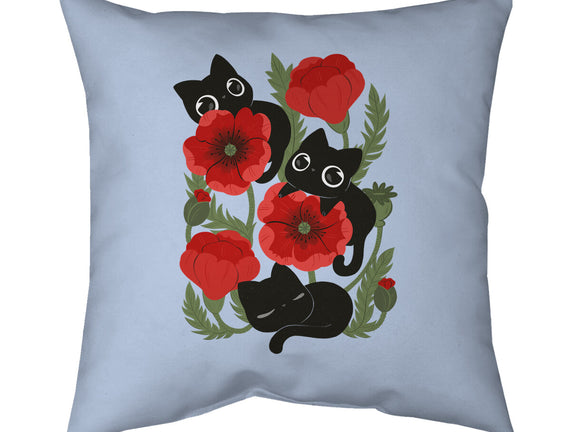 Poppies And Black Kitties