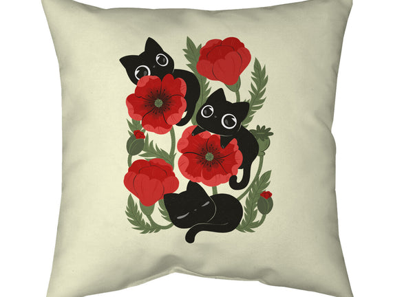 Poppies And Black Kitties