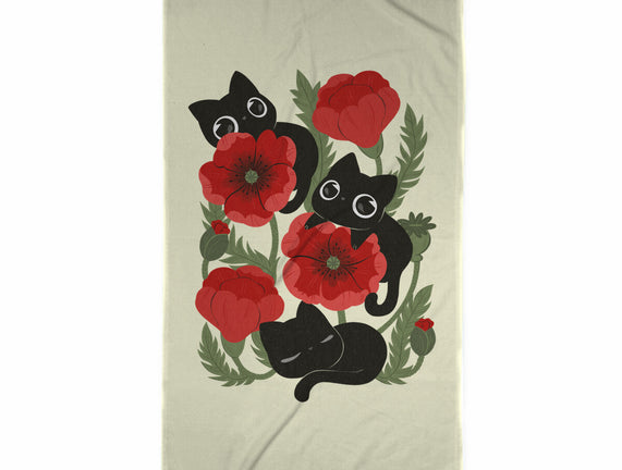 Poppies And Black Kitties