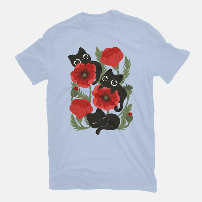Poppies And Black Kitties-Womens-Fitted-Tee-ricolaa