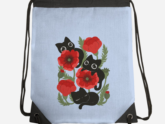 Poppies And Black Kitties