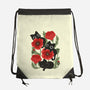 Poppies And Black Kitties-None-Drawstring-Bag-ricolaa