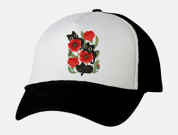 Poppies And Black Kitties