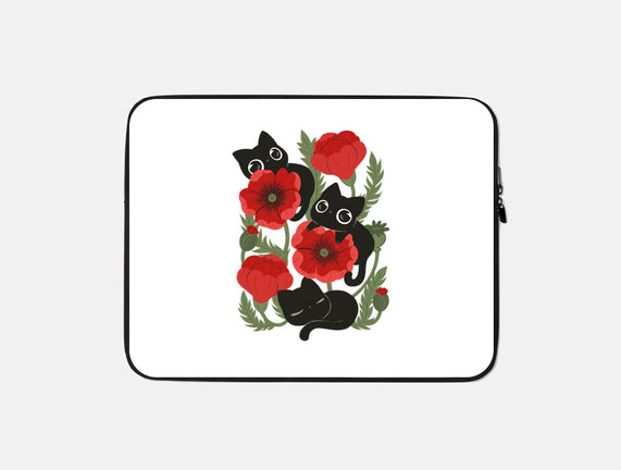 Poppies And Black Kitties