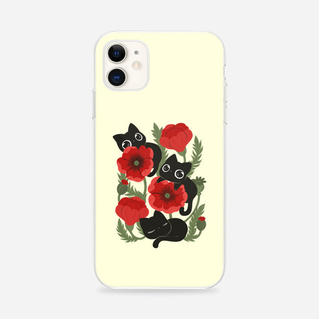 Poppies And Black Kitties-iPhone-Snap-Phone Case-ricolaa