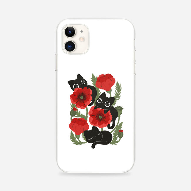 Poppies And Black Kitties-iPhone-Snap-Phone Case-ricolaa