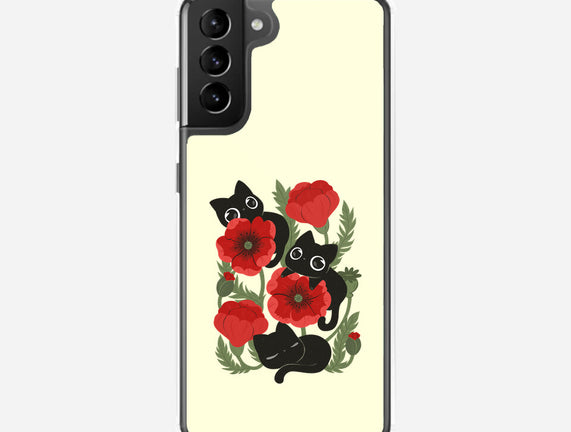 Poppies And Black Kitties