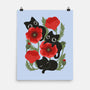 Poppies And Black Kitties-None-Matte-Poster-ricolaa